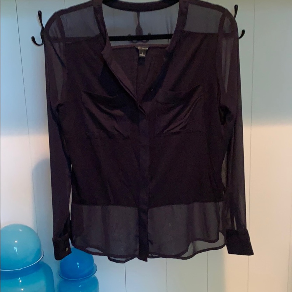 Ann Taylor Chiffon and Cotton Blouse